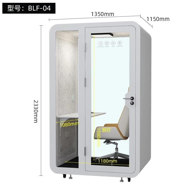 Quiet Acoustic Soundproof Steel Frame Phone Booth for Office Indoor Recording Studio for Home Outdoor Use Big Size Apartments