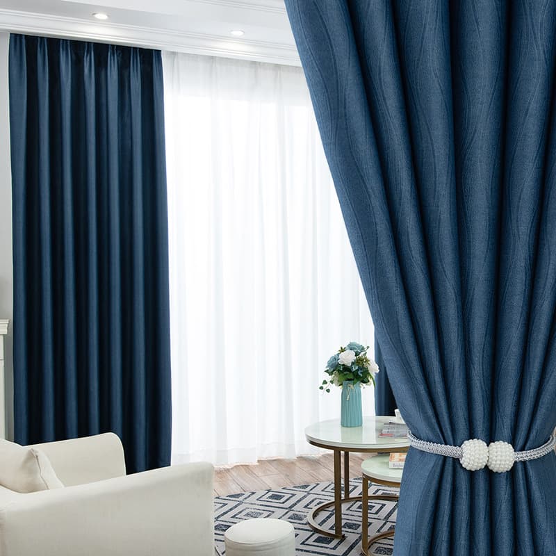 Factory Direct Selling Electric Engraving Embossing Shading Wumeirong Pure Color Simple Engineering Hotel Curtain