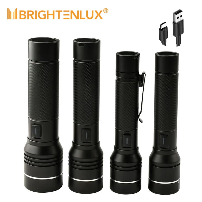 Beightenlux Rechargeable 2000 Lumen LED Torch Light White Laser Super Bright Powerful LED Flashlights