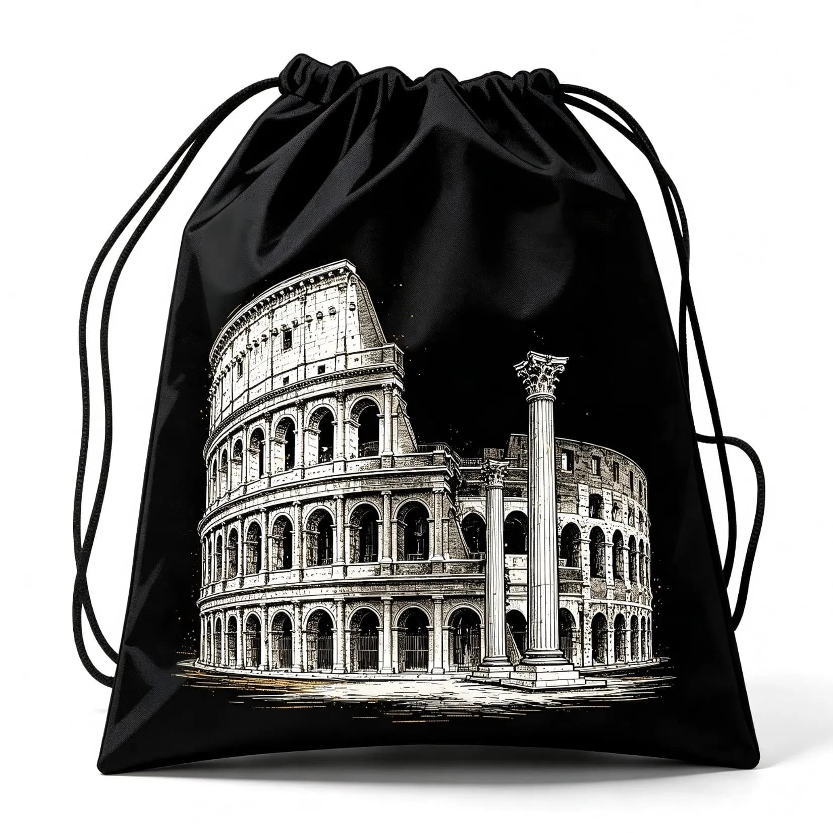Full Sublimation Print Polyester Drawstring Bag Backpack Custom Pattern Small MOQ Spain Souvenir Gym Sports Drawstring Backpack