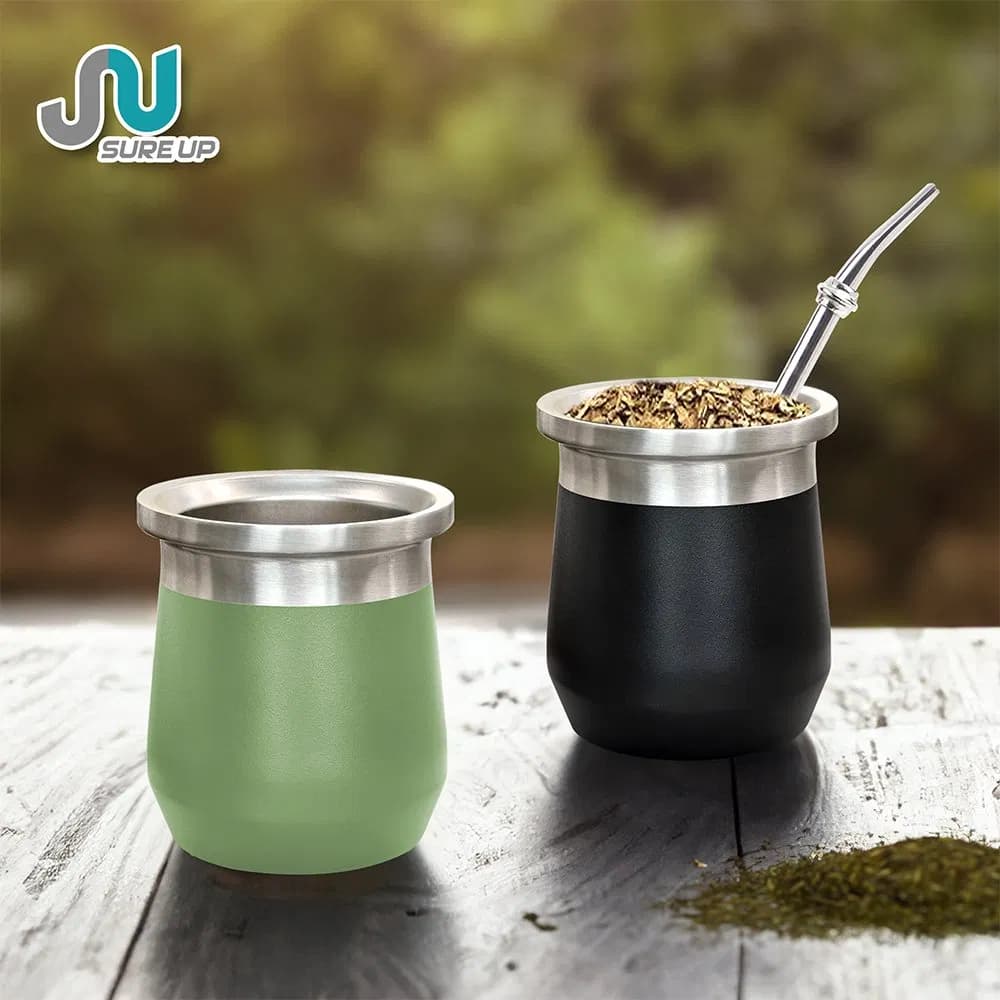 Stainless Steel Yerba Mate Cup 200ml Double Wall Custom Gift