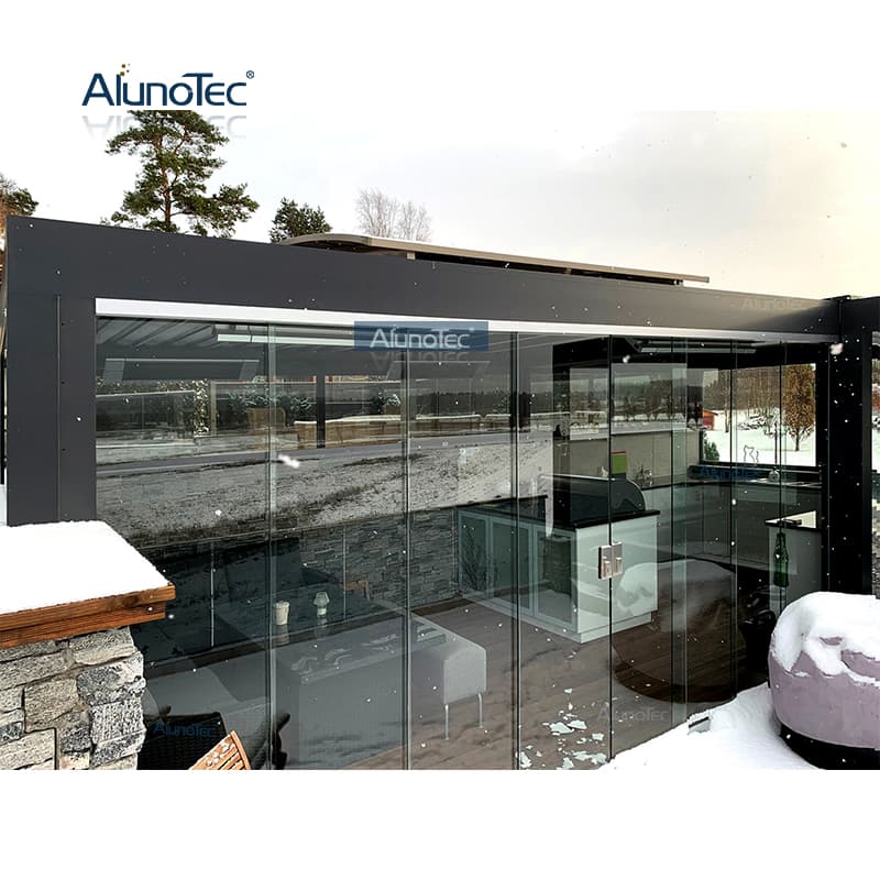 Bioclimatic Sun Shading Rack Aluminum Outdoors Gazebo with Adjustable Roof Louvers