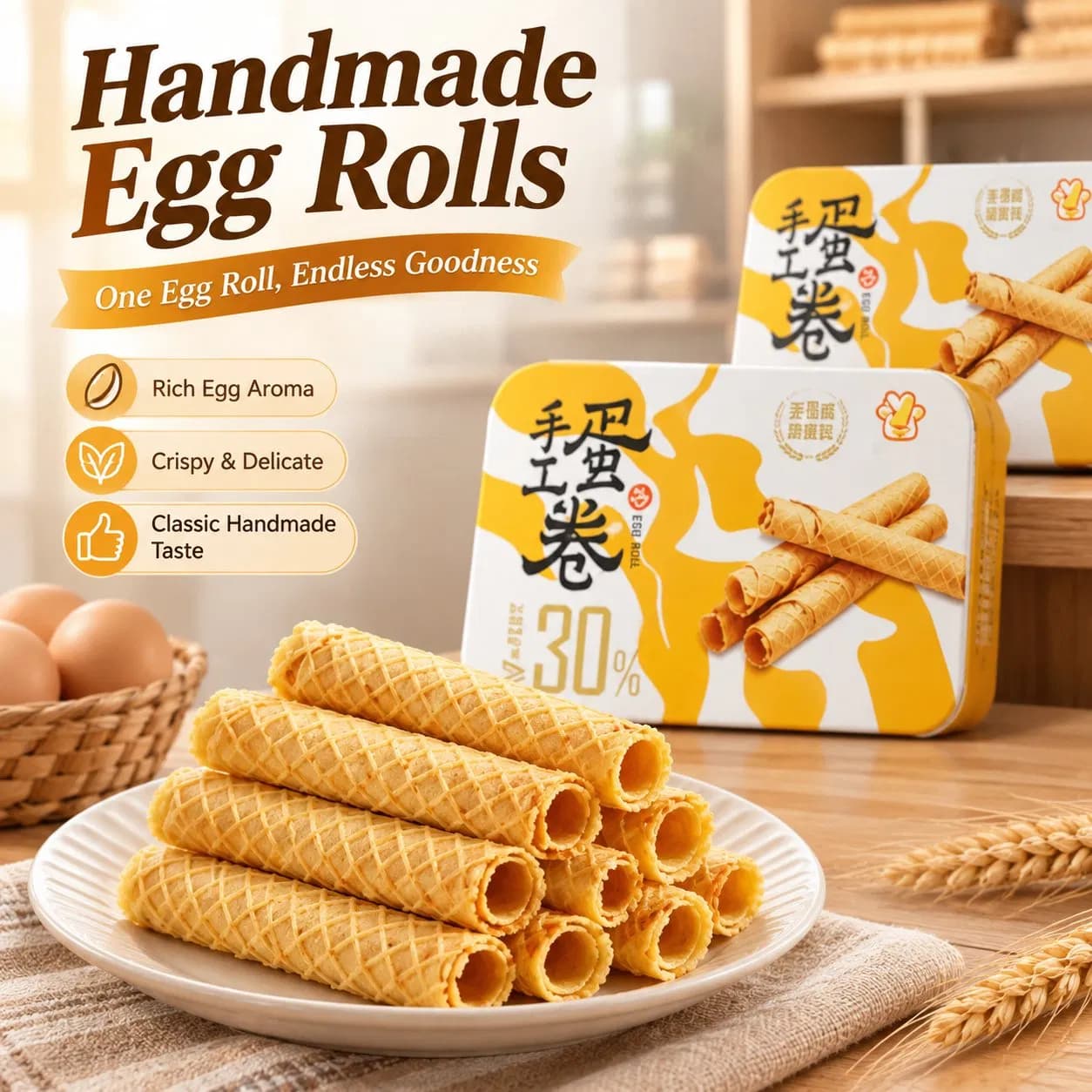 Chinese Food Egg Rolls Sweet Crispy and Casual Snack Manufacturer Wholesale