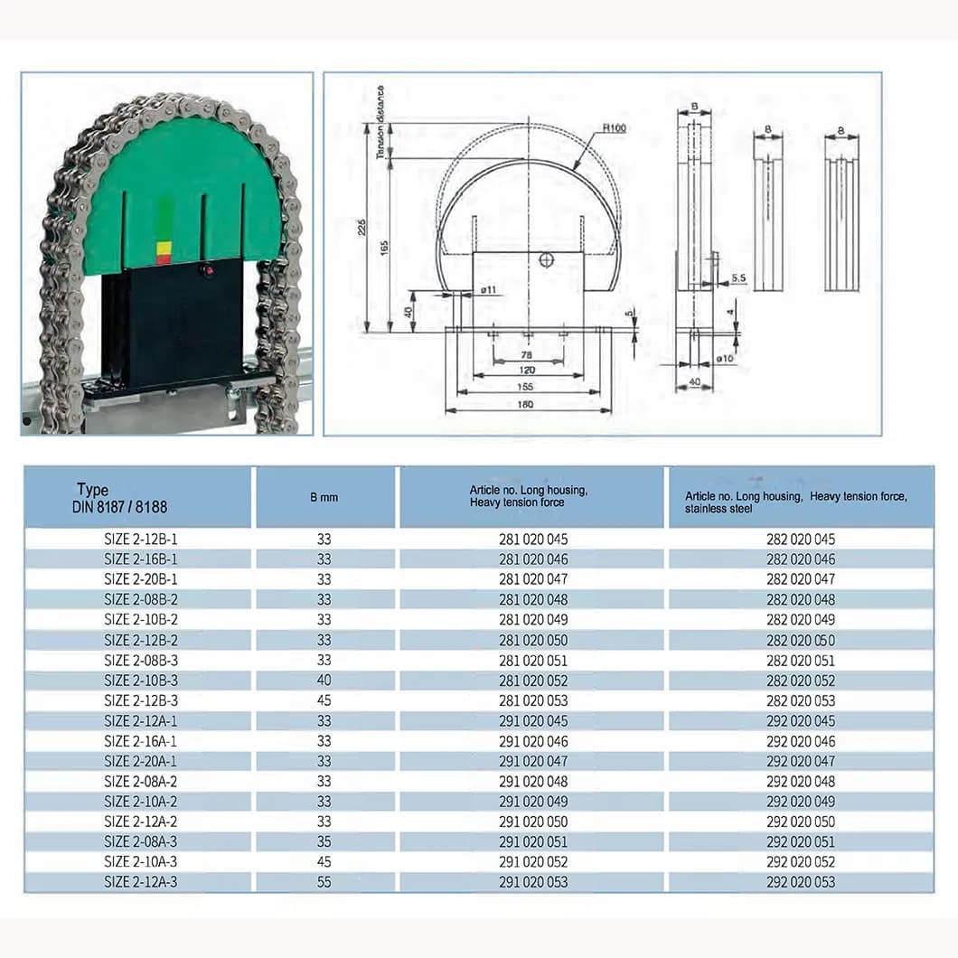 ODM Food Machinery Marine Timing Sprocket Transmision Part Linear Tensioner Chain Stretcher