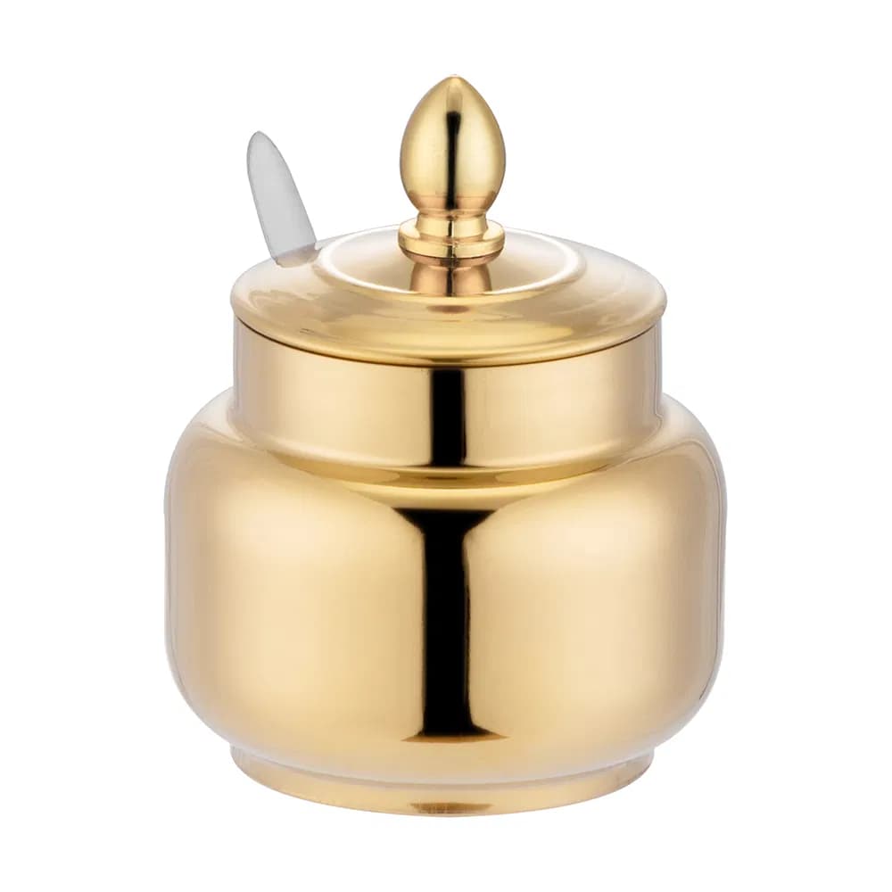 Gold Plated Premium Stainless Steel Spice Jar with Airtight Lid
