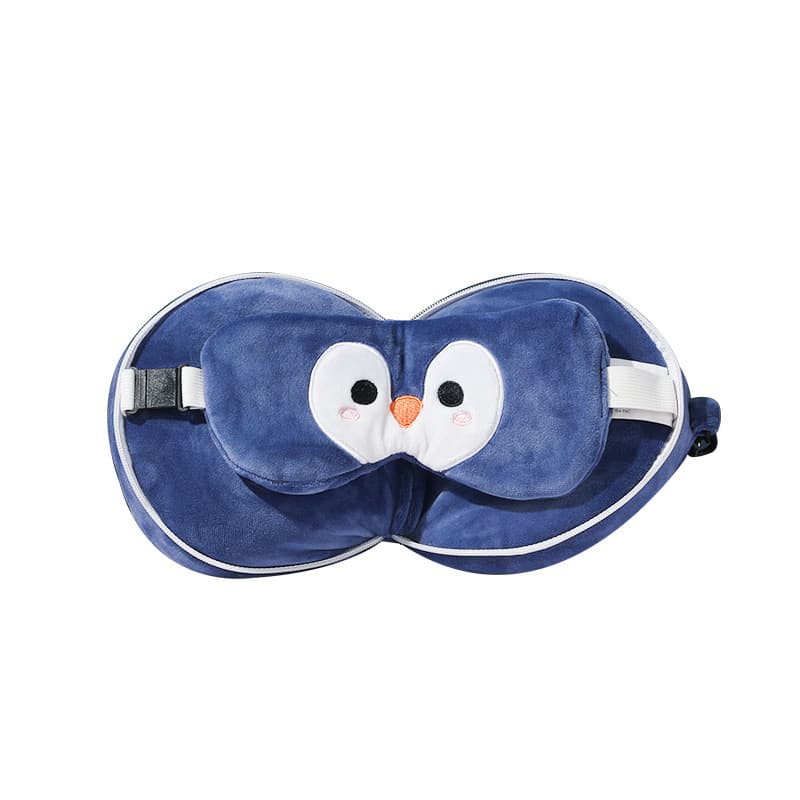 Cute Multifunctional Travel Pillow Transformable Blackout Eye Mask 2-in-1 Portable Pillow