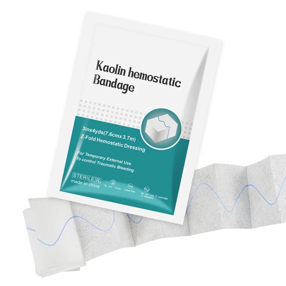 Kaolin Hemostatic Combating Gauze Miltary Wound Care Bandages
