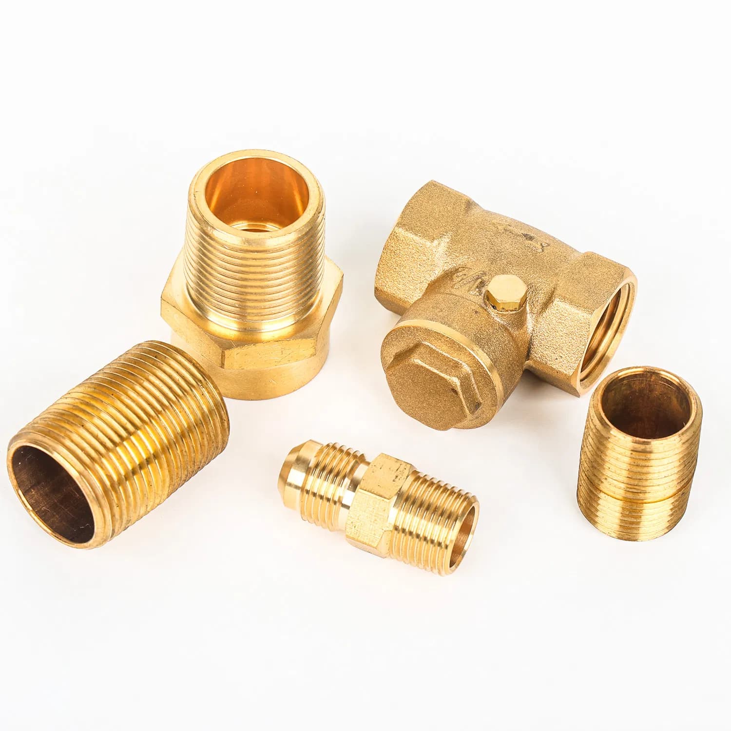 Brass Pipe Fittings Brass Nipples NPT Thread Brass Bronze Copper Reducer Hex Bushing Brass NPT Female Adapter