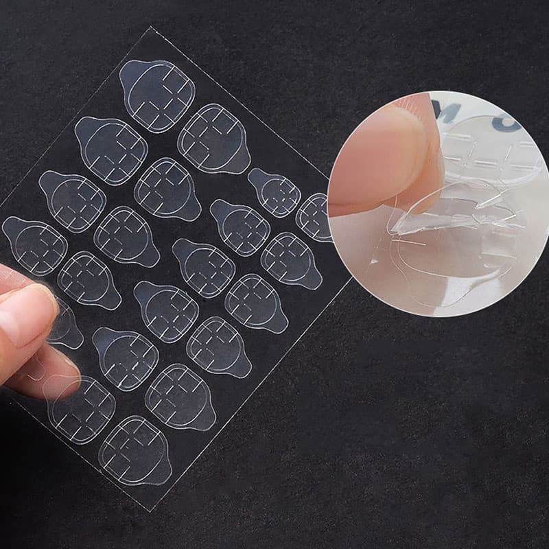 Double Side Glue Nail Sticker for Press on Nail Sticky Tabs Breathable Transparent False Nail Tips Jelly Adhesive Tabs