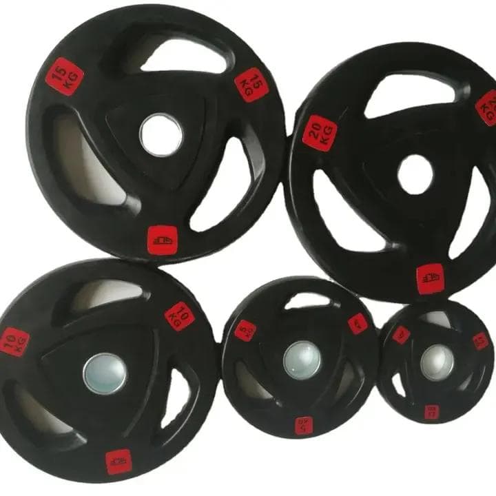 2 in Competition Rubber Bumper Free Weight Plates with Stainless Steel Insert for Gym Barbell Fitness Weightlifting Training