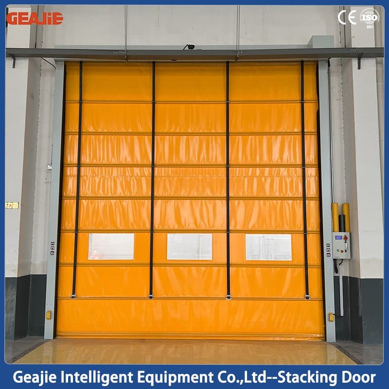 China Factory New Inside Industrial Customized Easy Maintenance Automatic Rolling PVC Interior High Speed Stacking Door