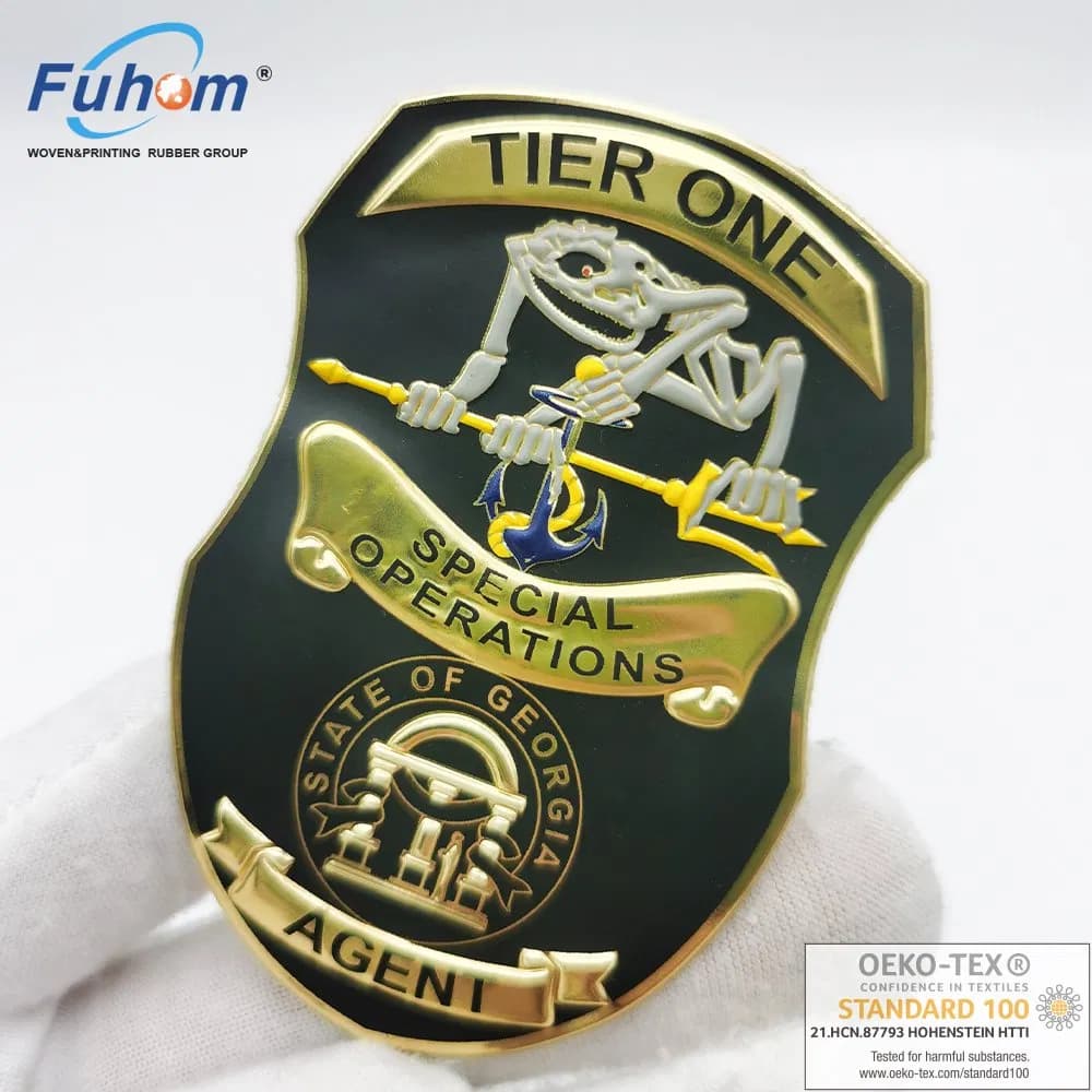 Ironable TPU Metallic Silver and Gold Patches Heat Press Emblems for Garments