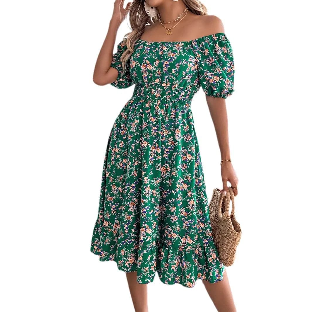 Stylish Summer One Shoulder A-Line Floral Mini Dress
