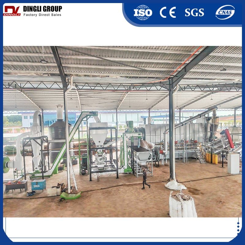 Industrial Continuous Biomass Carbonization Plant High Output Low Power Consumption Eco Friendly Charcoal Production Line