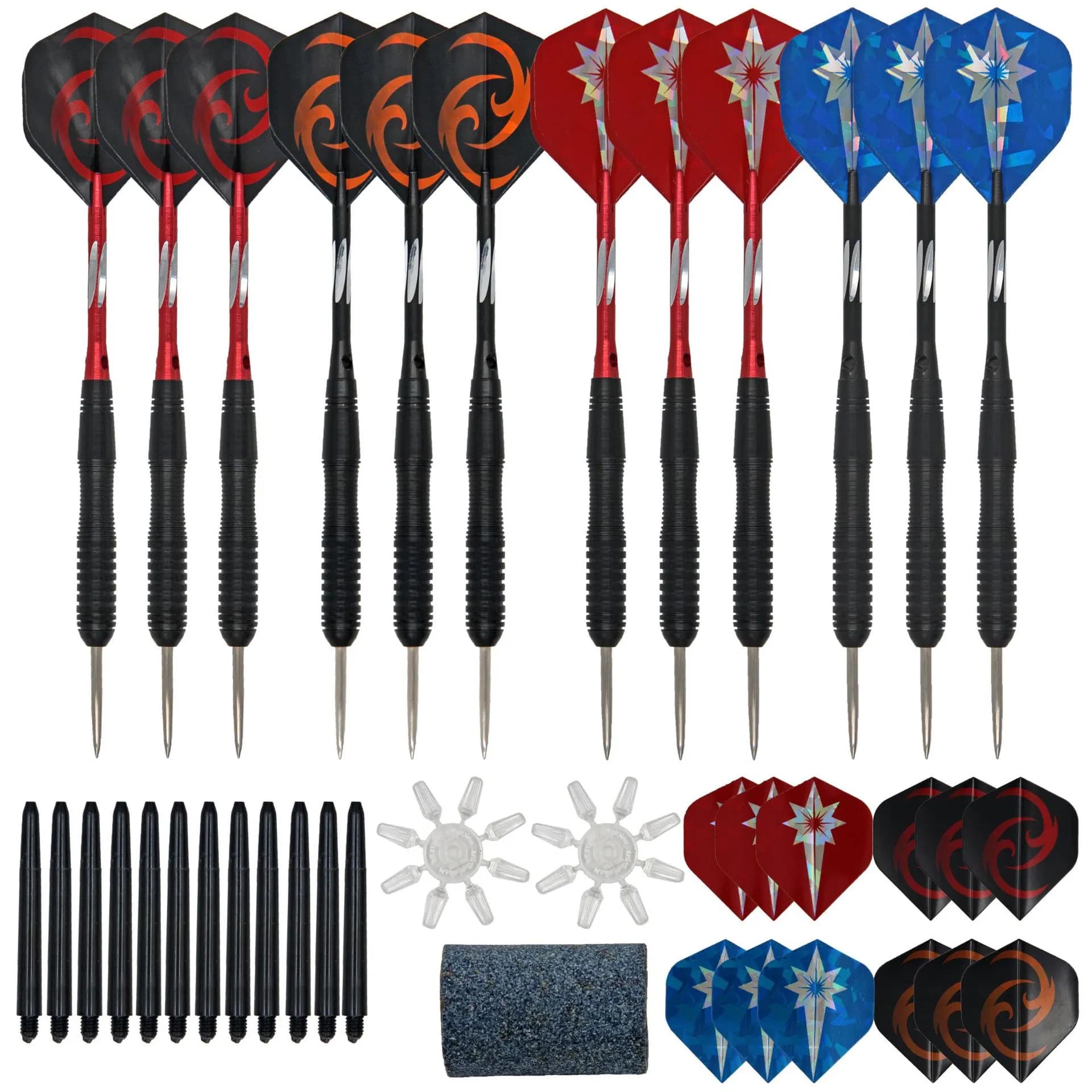 Indoor Sport Steel Tip Dart Sets Aluminum Shafts Dart Sharpener