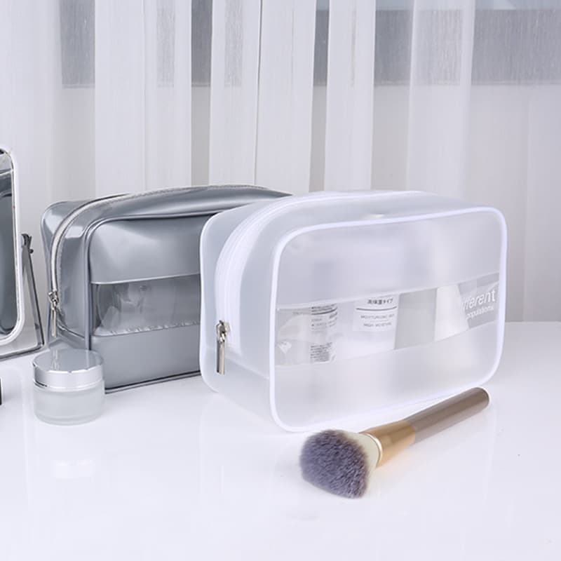 Custom Logo Transparent Waterproof Toiletry Makeup Storage Clear PVC Cosmetic Bag