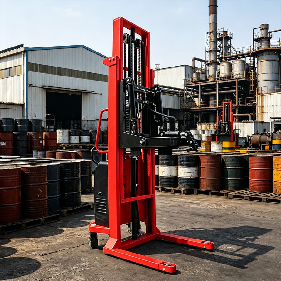 Factory Sale 2000mm Manual Oil Forklift Hydraulic Manual Oil Drum Lifter