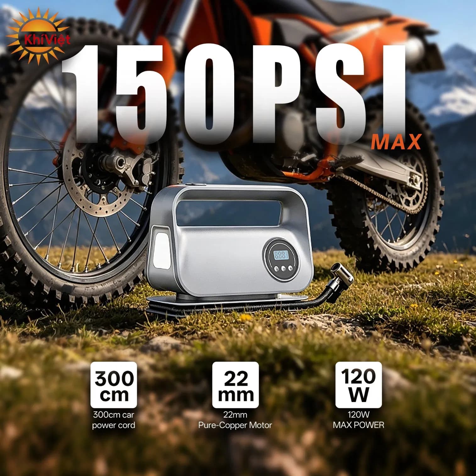 Portable Tire Inflation Digital Display Tire Pressure Monitor Car Air Pump Fast Inflation DC12V LED Light Emergency Light