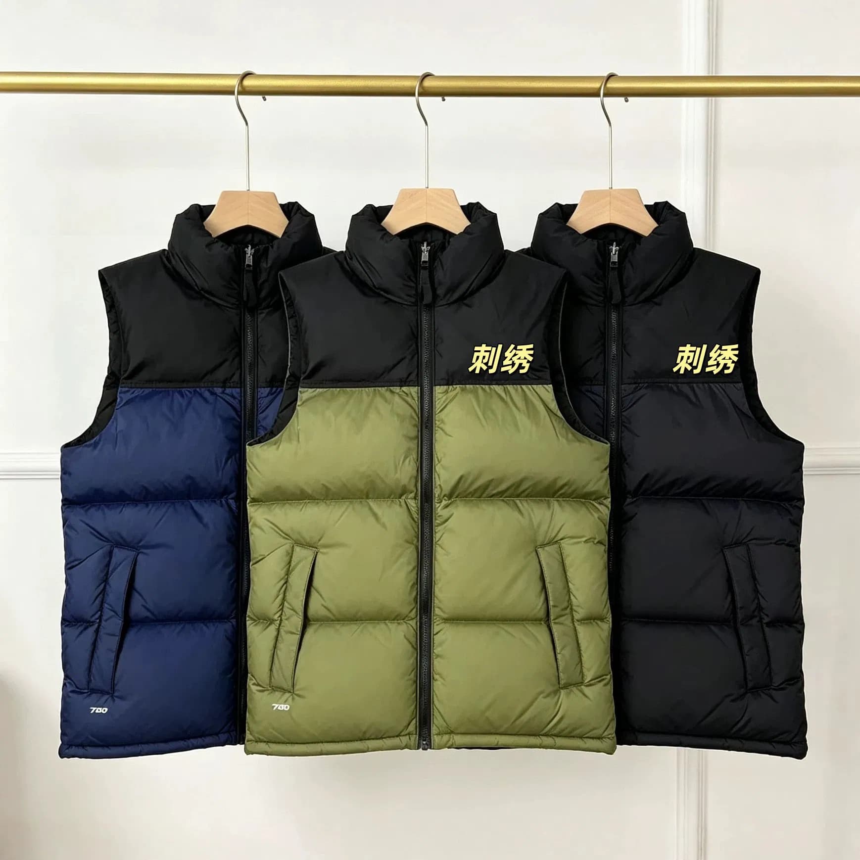 1996 Down Vest Retro Nuptse Gilet Stand-Collar Unisex North Puffer Jacket