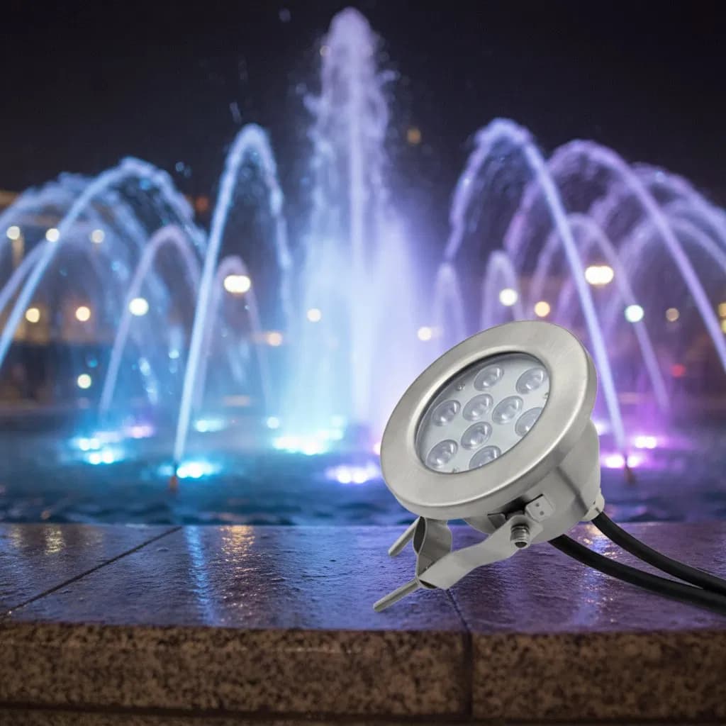 Wholesale IP68 Waterproof LED Underwater Fountain Light RGB PWM DMX512 18W for Swimming Pool Lamp