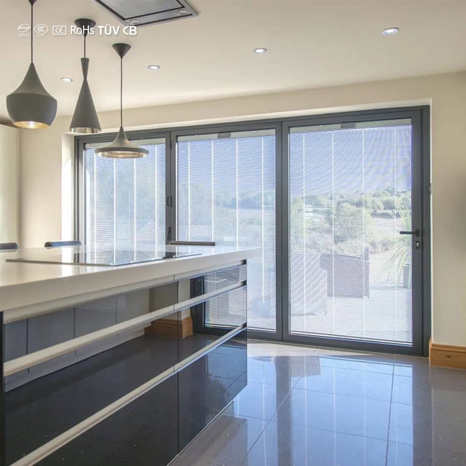 DC Motor Integral Blinds with Remote Control