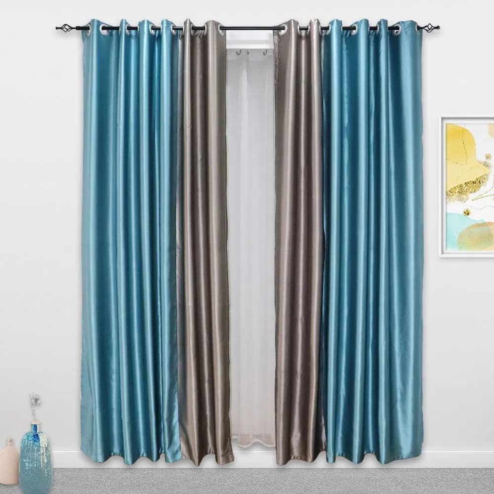 Modern Simple Two-Color Shading High-Precision Hotel Engineering Customized Finished Curtain