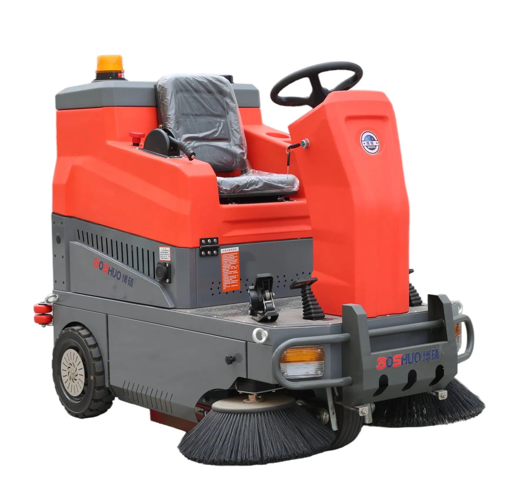 Efficient Ride-on Sweeper for Sidewalk and Asphalt Cleaning