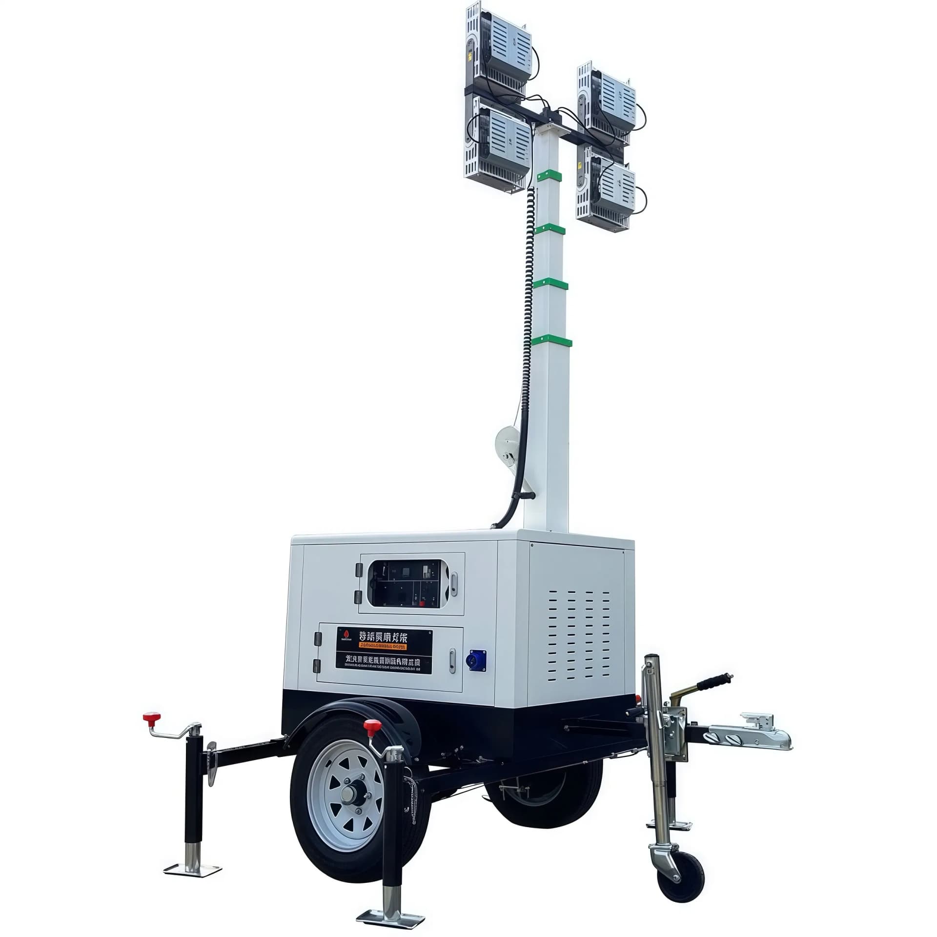 Mobile Solar Generator Tower with LED Lighting for Mining