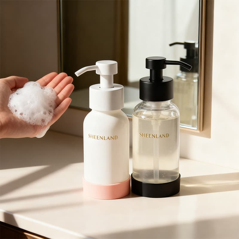 200ml Bath Liquid Hand Soap Body Shampoo Foaming Soap Glass Bottle