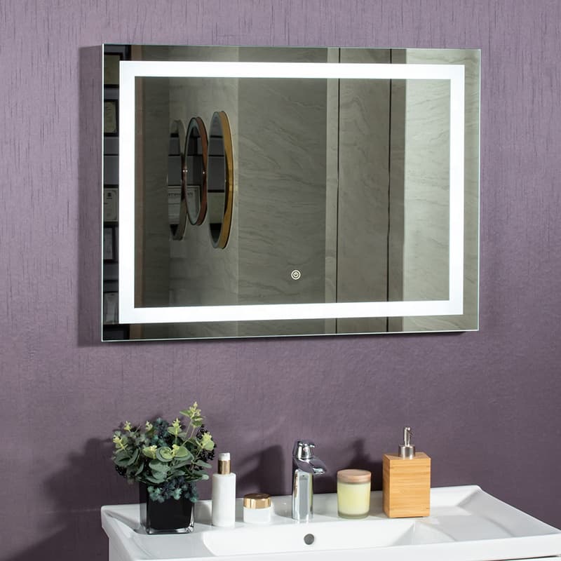 Modern Wall Smart Mirror Lighted Bathroom Antifog Mirror LED Bathroom Mirror with LED Light