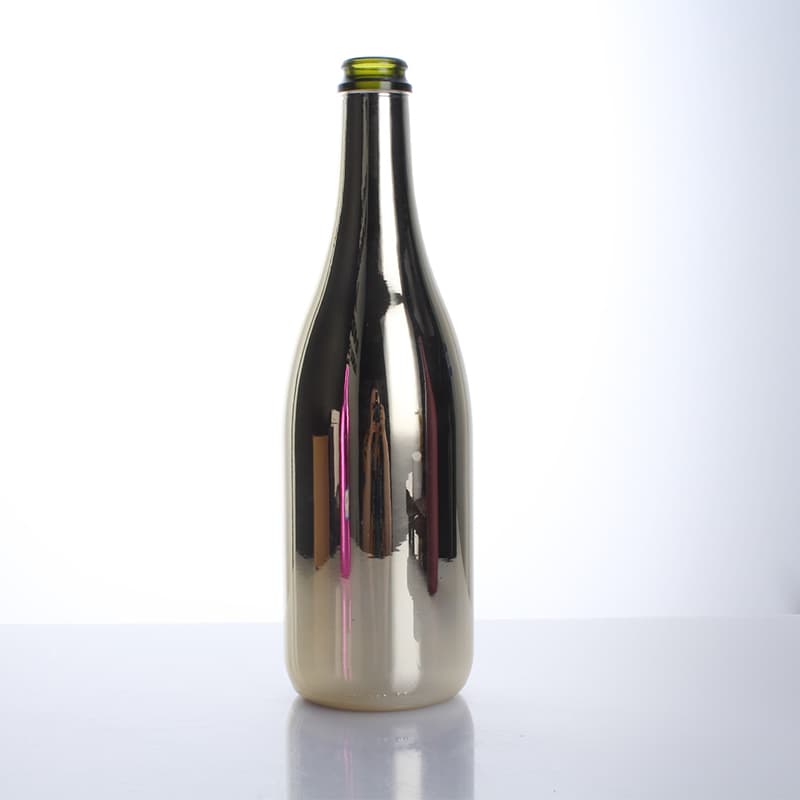 750ml Gold Coating Glass Champagne Bottle Wine Water Whiskey Tequila Bottle