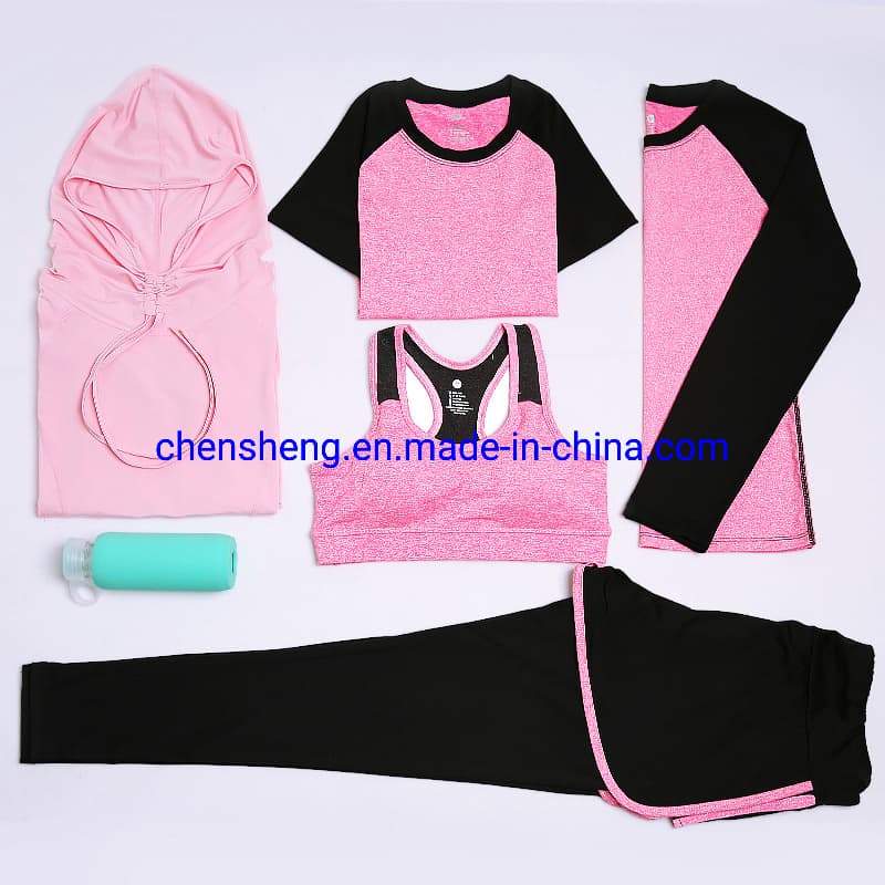 Women 5PCS Quick Dry Tight Fitness Yoga Suit for Running Gym Wear