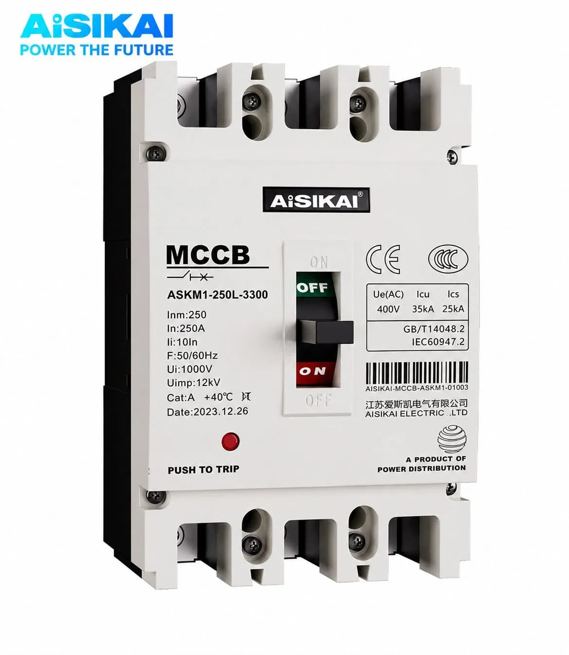 Askm1 250A Thermal-Magnetic Molded Case Circuit Breaker for General Protection