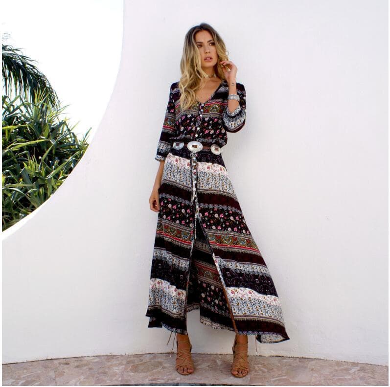 Stylish Boho Beach Maxi Dress for Women in Plus Size