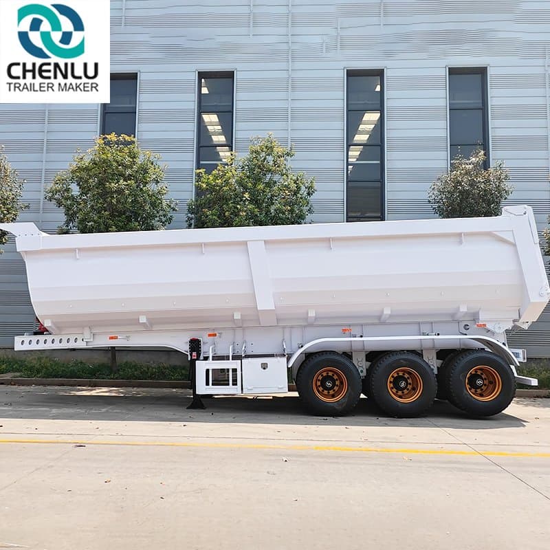 Tri-Axle U Shape Hydraulic Grain Camions-Remorques Dumping Rear End Dump Tipper Semi Truck Trailer