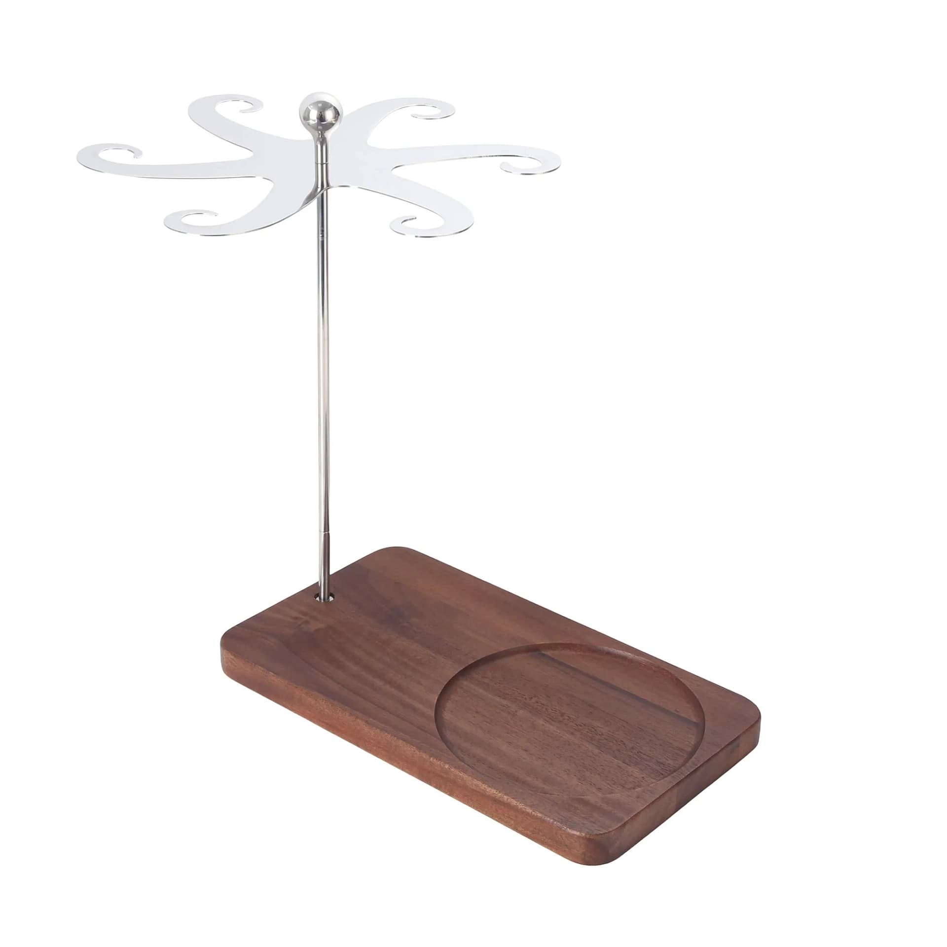 Household Table Wood Base Metal Hook Stand Multi-Purpose Hanging Storage Rack