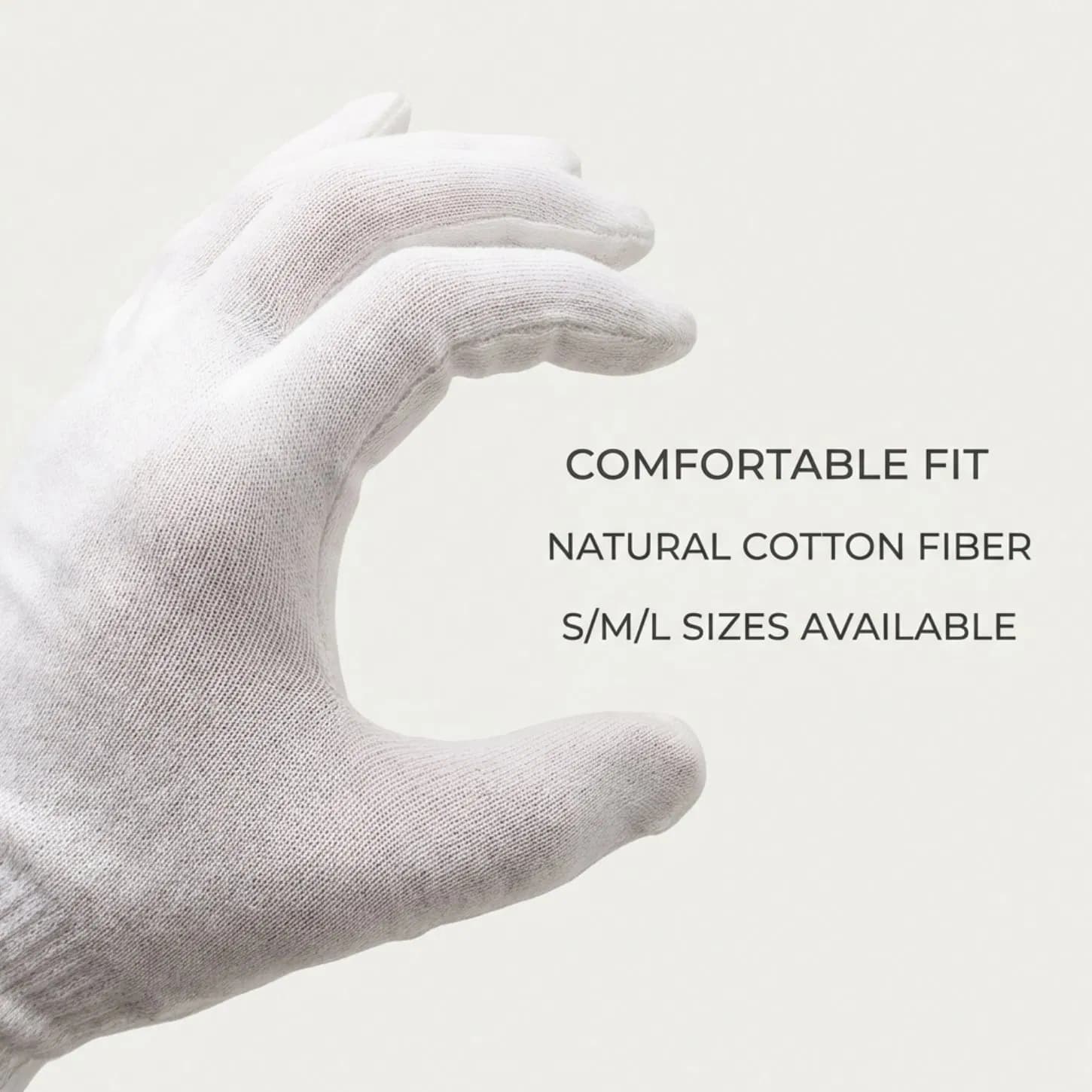 Skin-Friendly No Skin Irritation Knitted White Cotton Gloves for Daily Household Labor Work