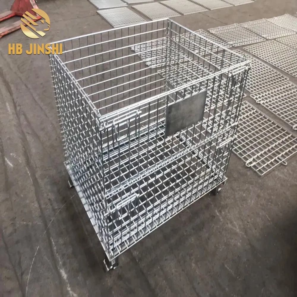 Warehouse Storage Container Heavy Duty Metal Basket Rigid Wire Mesh Containers