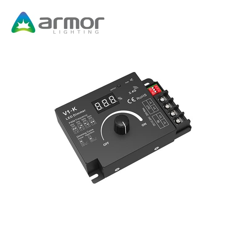 V1-K 12-24VDC 20A 1 Channel Rotary Numeric Display LED PWM Dimmers Controller RF Receiver