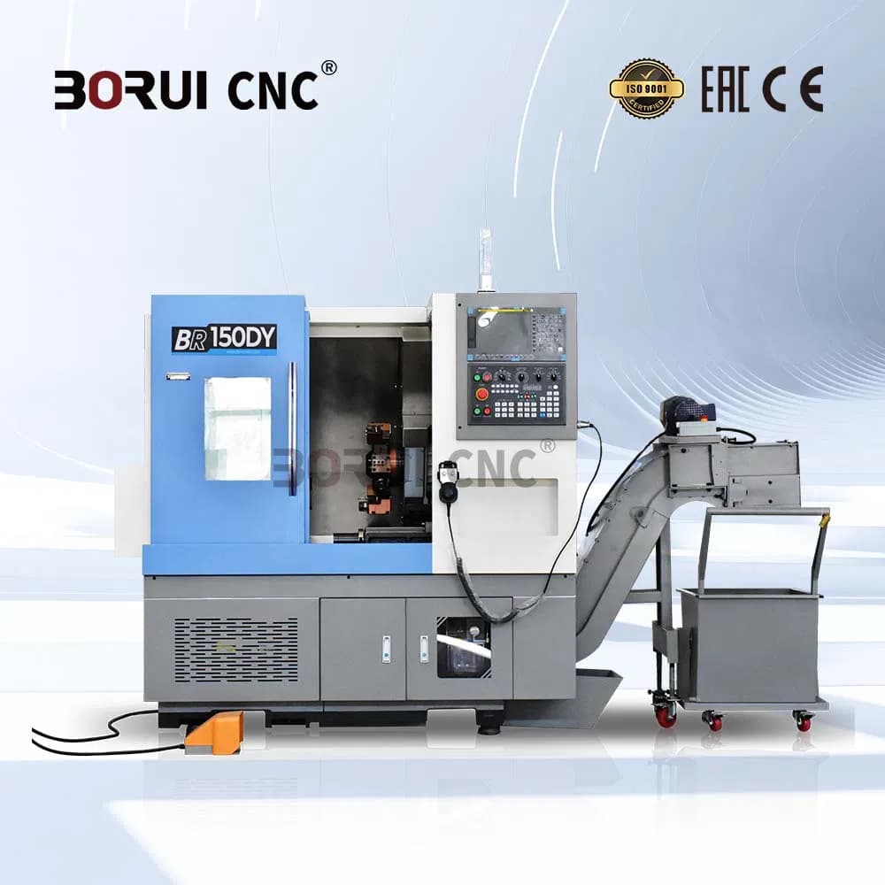 Br150ldy Slant Bed CNC Lathe Machine with Y Axis and Live Tool Turret, High Rigidity Structure for Complex Aerospace and Automotive Component Machining