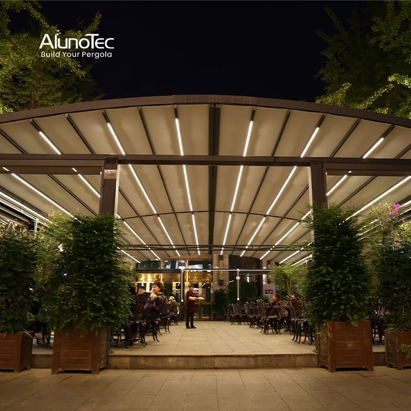 AlunoTec DIY Bespoke Motorized Patio Covering Canopy Design Automatic Folding Pergola Retractable Roof Outdoor Awning