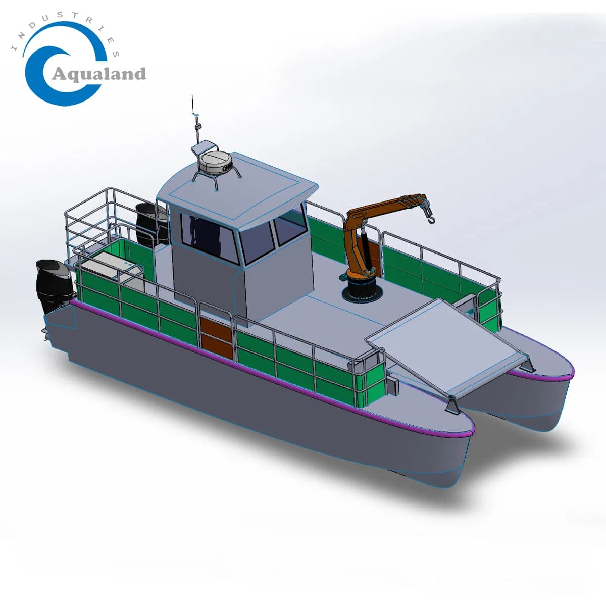 Aqualand 8m-16m Landing Craft/Passenger/Ferry/Cargo/Aluminum/Aluminum/Catamaran/Patrol/Pilot/House/Yacht/Work/Rib/Barge/Skimmer/Trash/Work PRO Boat