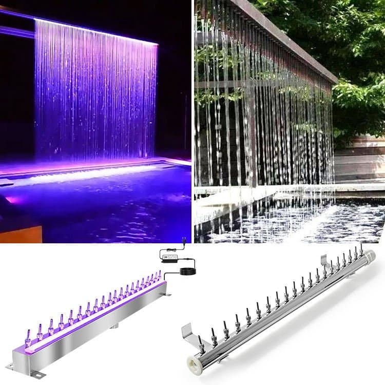 Indoor or Outdoor Artificial Colorful Music Waterfalls Water Curtain Fountain