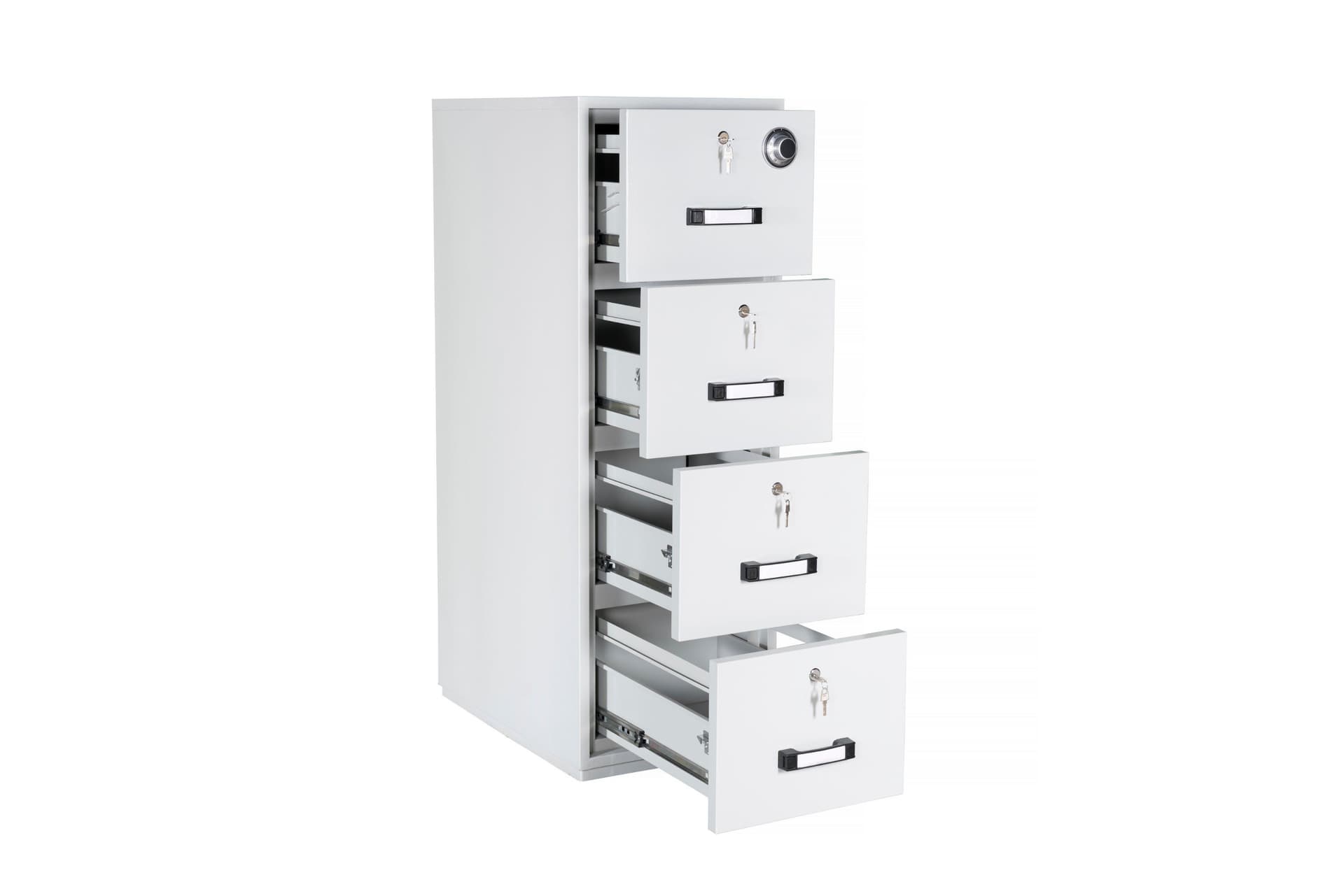 Fireproof 2 Hours Vertical 4 Drawer Metal Storage Filing Cabinet with Digital Lock