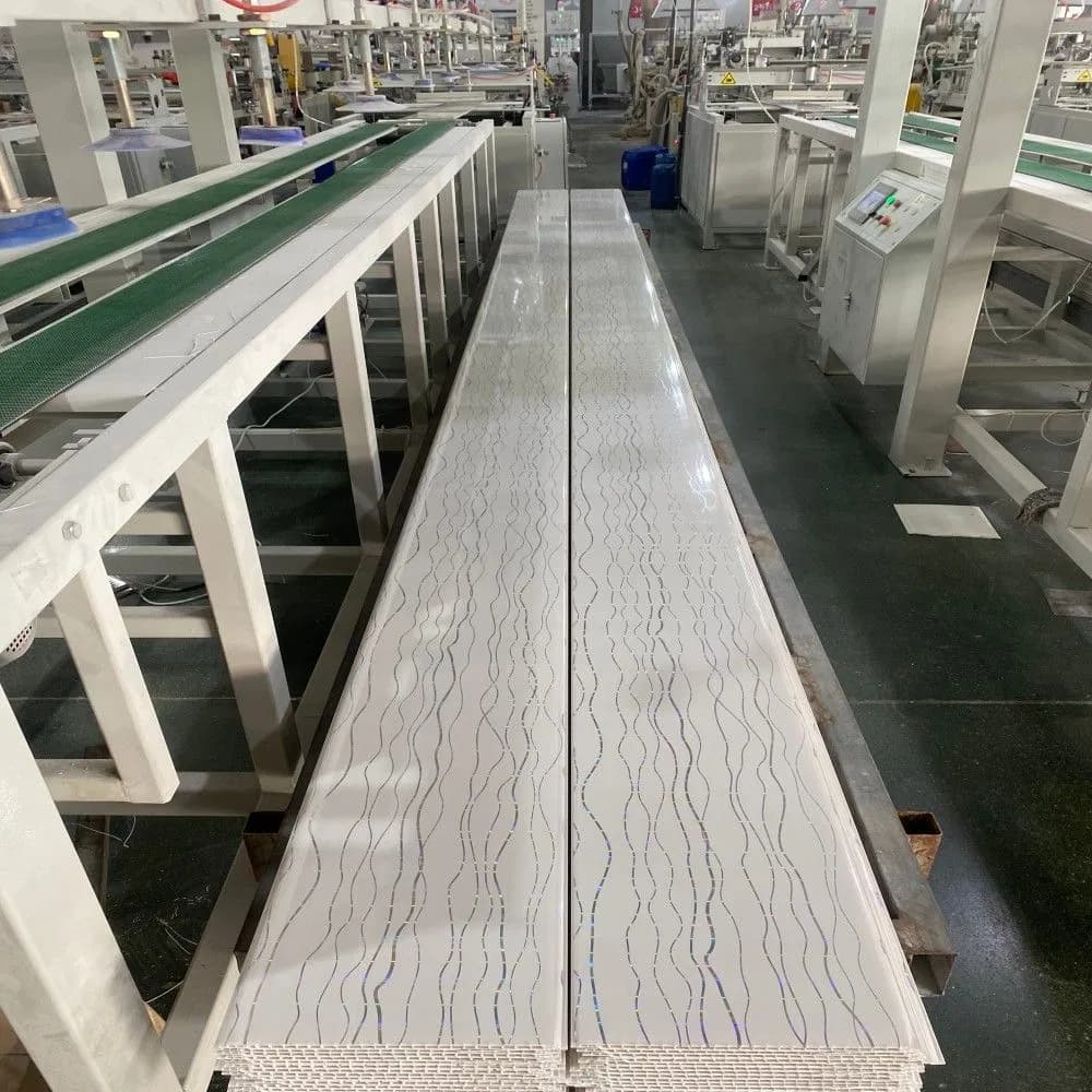Pure White Glossy PVC False Ceiling Panels Grooved Type PVC Fluted Ceiling Paneling Tongue and Groove Jointer