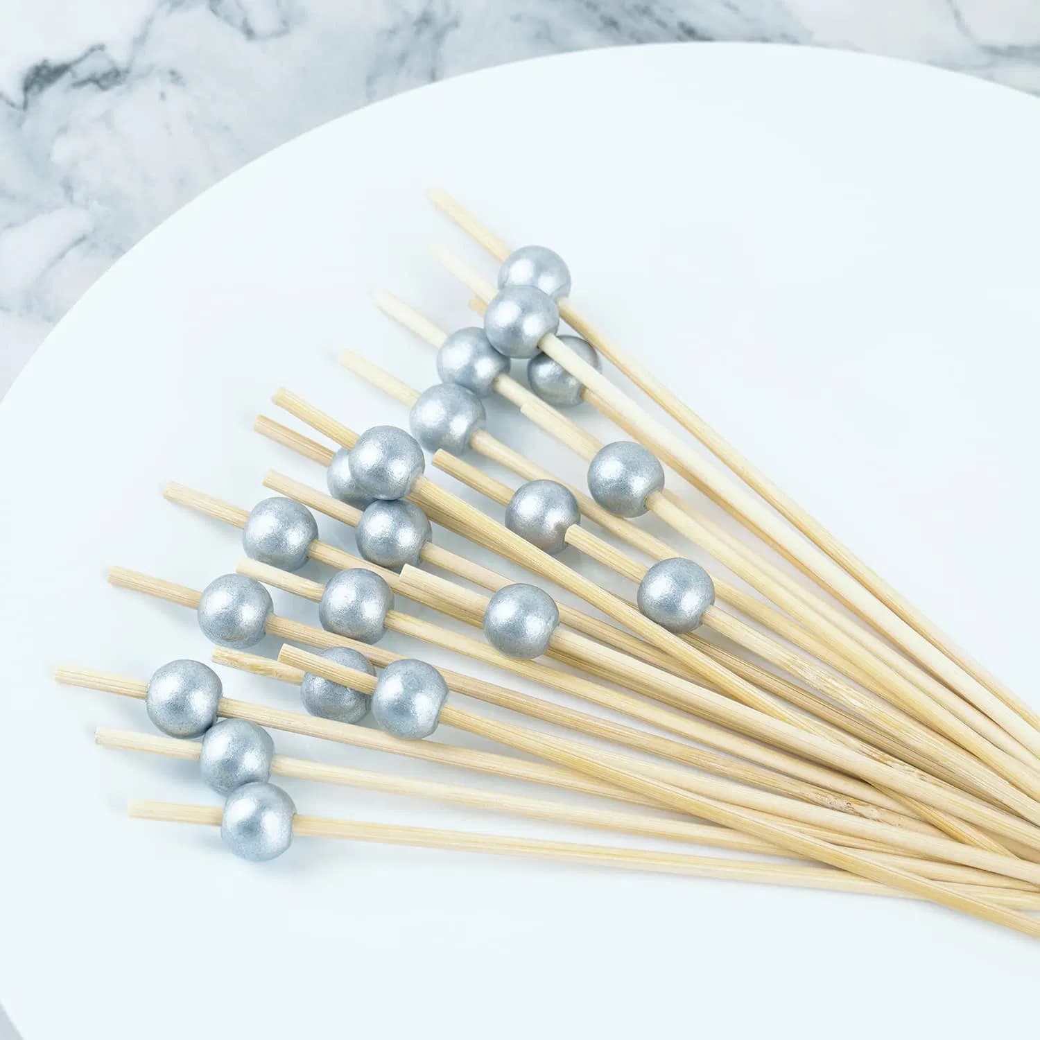 15.24cm Matte Silver Ball Bamboo Cocktail Bar Stirring Stick for Zyr Minhas Micro Distillery Simple Spirits Aylesbury