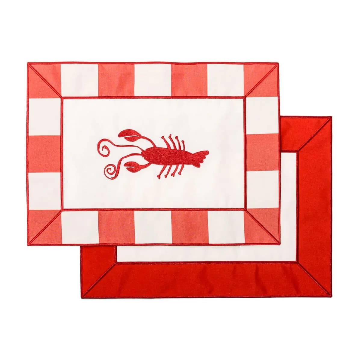 Custom Luxury Embroidered Nautical Theme Red Table Placemat for Patio