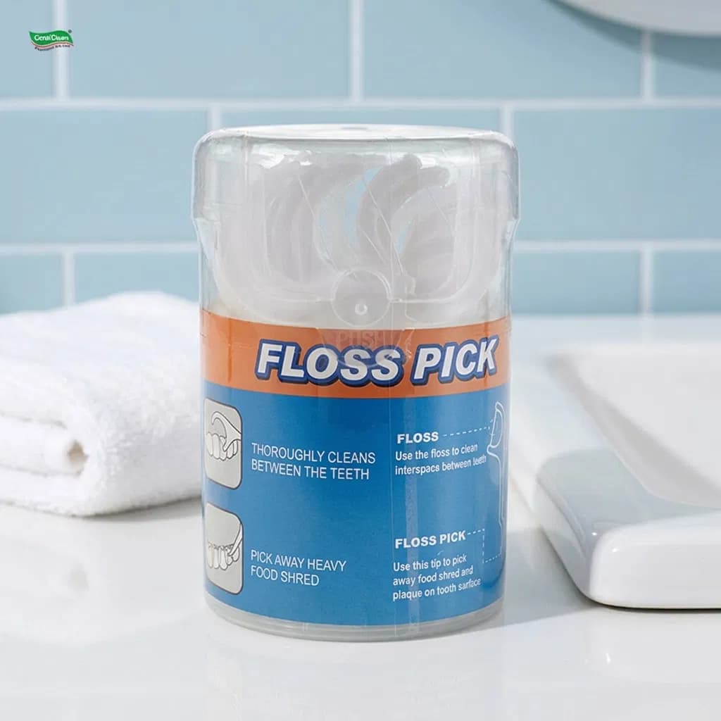 Dental Floss Picks with Clear Storage Case Strong Shred Resistant Thread and Ergonomic Handle for Home Travel Oral Care