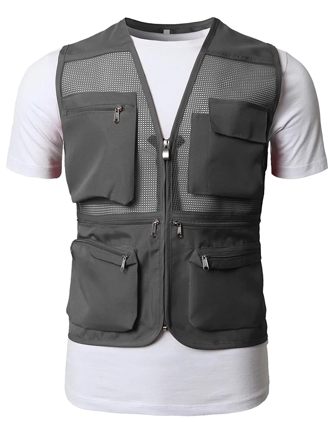 Mens Safety Work Utility Hunting Travels Sports Mesh Vest with Pockets