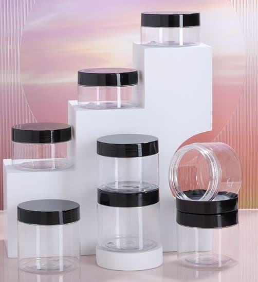 80ml 100ml 120ml 140ml 150ml 200ml Clear Wide Mouth Plastic Jars, Empty Cosmetic Containers for Cream and Lotion